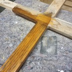 Ausbesserungsarbeiten Grabkreuz